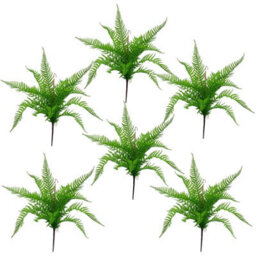 Leaf 6 X 60Cm Artificial Bushy Dixie Wood Fern Dark Green Plant - thumbnail 1