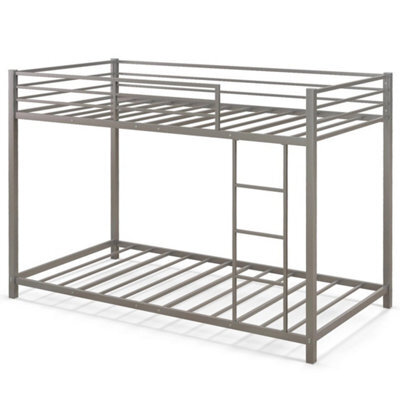 Metal Bunk Bed Low Profile Single Over Single Bunk Beds With Ladder Sliver - image 1