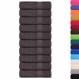 Berkfield Bath Towels 10 Pcs Anthracite 100X150 Cm 360 Gsm 100% Cotton - thumbnail 2