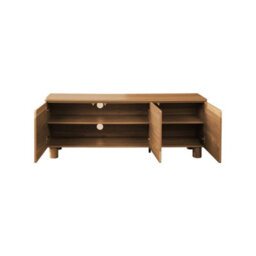 Sweeek - Tv Stand 140Cm 3 Doors Wood Decor Hazel Wood Effect - Ayana - thumbnail 4