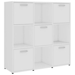Vidaxl Book Cabinet White 90X30X90 Cm Engineered Wood Book Cabinets - thumbnail 2