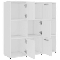 Vidaxl Book Cabinet White 90X30X90 Cm Engineered Wood Book Cabinets - thumbnail 5