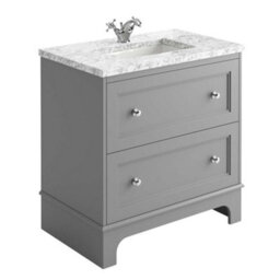 Plum&clay Beckett Light Grey Floor Standing Traditional Bathroom Vanity Unit & Basin (W)650mm (H)850mm