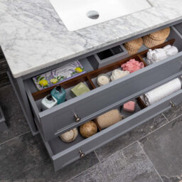 Plum&clay Beckett Light Grey Floor Standing Traditional Bathroom Vanity Unit & Basin (W)650mm (H)850mm - thumbnail 3