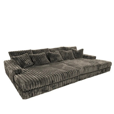 Cinema Big Cord Sofa 4 Seater Grey