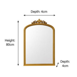 Melody Maison Large Arched Ornate Edge Gold Mirror 80Cm X 50Cm - thumbnail 8