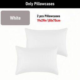 Aspire Homeware Bed Pillowcase Pair -Soft Breathable Envelop Bedding White Pillow Covers, Plain Dyed Pillowcase Set, 50 X 75 Cm - thumbnail 6