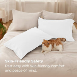 Aspire Homeware Bed Pillowcase Pair -Soft Breathable Envelop Bedding White Pillow Covers, Plain Dyed Pillowcase Set, 50 X 75 Cm - thumbnail 3