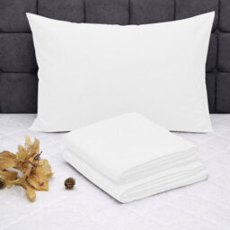 Aspire Homeware Bed Pillowcase Pair -Soft Breathable Envelop Bedding White Pillow Covers, Plain Dyed Pillowcase Set, 50 X 75 Cm - thumbnail 8