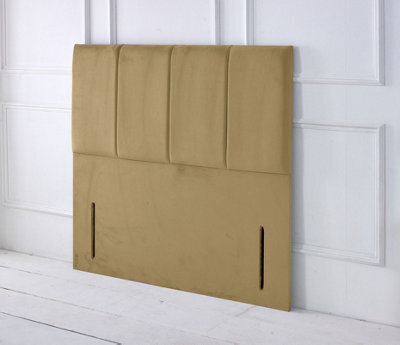 "Adore Designs Stafford Plush Velvet 4Ft6 Double 50"" Floor Standing Headboard - Coffee"