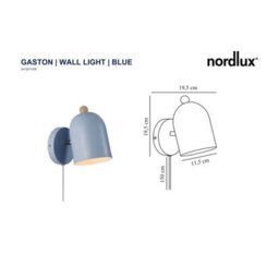 Nordlux Gaston Metal Wall Light  Blue,plug In Or Mains - thumbnail 6