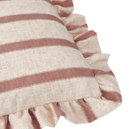 Wylder Connie Square Striped Feather Filled Cushion, Clay Pink, 45 X 45Cm - thumbnail 4