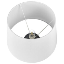 Beliani Table Lamp Grey Ceramic 63Cm With White Cone Linen Shade - thumbnail 3