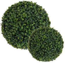 Urbn-Living Urbnliving Large 2Pcs Green Decorative Artificial Ball Plant Tree Leaves Indoor Outdoor Office Hanging - thumbnail 1
