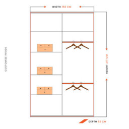 Sliding Wardrobes 4 u LTD Sliding Wardrobes 4U Simona Double Mirror Sliding Door Wardrobe In 5 Colors - Walnut (W)150Cm (H)217Cm - thumbnail 3