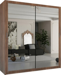 Sliding Wardrobes 4 u LTD Sliding Wardrobes 4U Simona Double Mirror Sliding Door Wardrobe In 5 Colors - Walnut (W)150Cm (H)217Cm - thumbnail 1