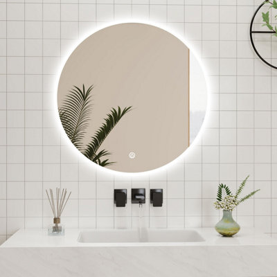 Probaty Bathrooms 500X500mm Bathroom Round Mirror With Dimmable Illuminated Led,touch Sensor Ip44,wall Mounted Backlit Vanity Mirror - image 1