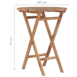 Walplus Folding Garden Table 60 Cm Solid Teak Wood - thumbnail 7