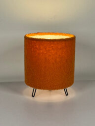 K Living Miami Cozy Elegance Orange Teddy Velvet Table Lamp