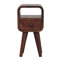 Wyld Haus Cagliari Small Chestnut Mango Wood Bedside Table With Drawer And Shelf - thumbnail 2