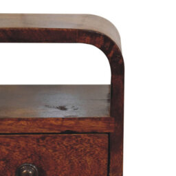 Wyld Haus Cagliari Small Chestnut Mango Wood Bedside Table With Drawer And Shelf - thumbnail 5