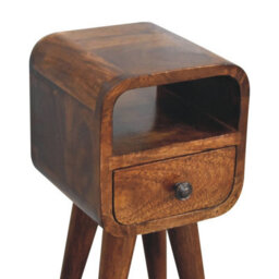 Wyld Haus Cagliari Small Chestnut Mango Wood Bedside Table With Drawer And Shelf - thumbnail 6
