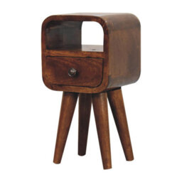 Wyld Haus Cagliari Small Chestnut Mango Wood Bedside Table With Drawer And Shelf - thumbnail 3