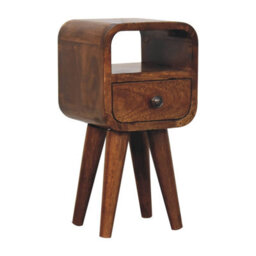 Wyld Haus Cagliari Small Chestnut Mango Wood Bedside Table With Drawer And Shelf - thumbnail 4