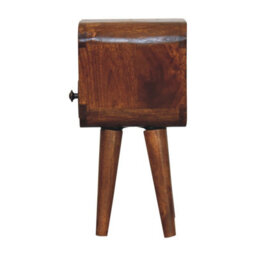 Wyld Haus Cagliari Small Chestnut Mango Wood Bedside Table With Drawer And Shelf - thumbnail 9