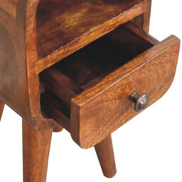 Wyld Haus Cagliari Small Chestnut Mango Wood Bedside Table With Drawer And Shelf - thumbnail 7