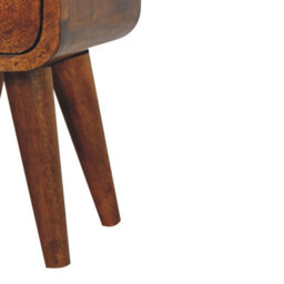 Wyld Haus Cagliari Small Chestnut Mango Wood Bedside Table With Drawer And Shelf - thumbnail 8