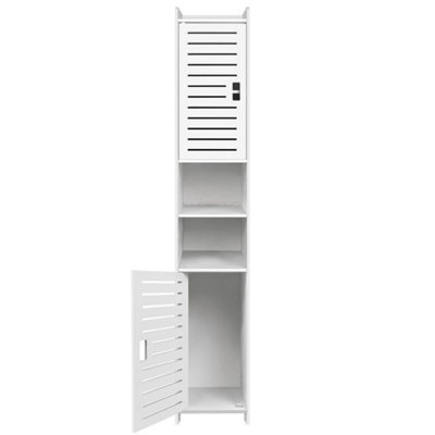 Tall Bathroom Cabinet Storage Unit Modern Slim Cupboard Open Shelves - image 1