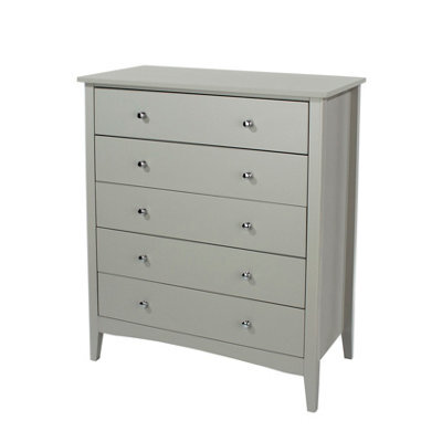 Core Products Como 5 Drawer Light Grey Chest Of Drawers, H101.0Cm X W83.0Cm X D43.0Cm - image 1