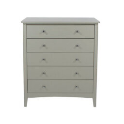 Core Products Como 5 Drawer Light Grey Chest Of Drawers, H101.0Cm X W83.0Cm X D43.0Cm - thumbnail 2
