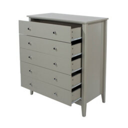 Core Products Como 5 Drawer Light Grey Chest Of Drawers, H101.0Cm X W83.0Cm X D43.0Cm - thumbnail 4