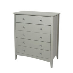 Core Products Como 5 Drawer Light Grey Chest Of Drawers, H101.0Cm X W83.0Cm X D43.0Cm - thumbnail 1