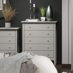 Core Products Como 5 Drawer Light Grey Chest Of Drawers, H101.0Cm X W83.0Cm X D43.0Cm - thumbnail 8
