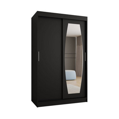 Arte Rossa Sliding Door Wardrobe W120Cm X H200Cm X D62Cm Black - Stylish Storage For Modern Homes - image 1