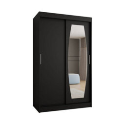 Arte Rossa Sliding Door Wardrobe W120Cm X H200Cm X D62Cm Black - Stylish Storage For Modern Homes - thumbnail 1