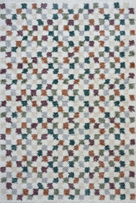 The Rugs Moodi Shaggy Multicolour Pulseway Rug Runner Tartan Thick High Pile For Living Rooms, Bedrooms, Hallways, Kitchens - image 1