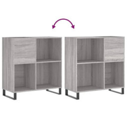 Walplus Record Cabinet Grey Sonoma 84.5X38X89 Cm Engineered Wood - thumbnail 7