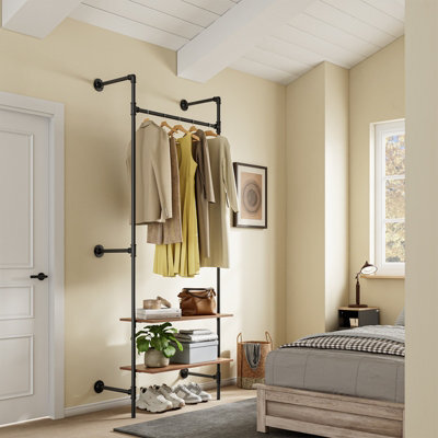 Sobuy Coat Rack With 2 Shelves 36X18.9X86.6 Inch Load Capacity 45 Kg Kls20-Sch - Black - image 1