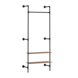 Sobuy Coat Rack With 2 Shelves 36X18.9X86.6 Inch Load Capacity 45 Kg Kls20-Sch - Black - thumbnail 3