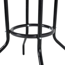 Breeins 80Cm Dia Round Wrought Iron Style Garden Table With Tempered Glass Top And Parasol Hole, Black - thumbnail 4