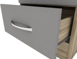Seconique Nevada 1 Door 1 Drawer Wardrobe Grey Gloss And Oak Effect - thumbnail 7