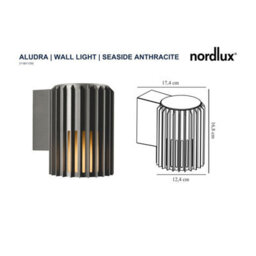 Nordlux Aludra Outdoor Aluminium Wall Light Coastal/marine Safe Black,mains - thumbnail 5