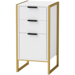 FURNOLD Industrial 3 Drawer Chest Of Drawers Storage Unit White - thumbnail 8