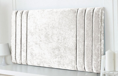 "Slumbre Rio Crushed Velvet 3Ft Single 20"" Headboard -  White"