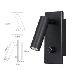 Ultra Beam Lighting Ultrabeam Bedroom Reading Light Recessed Wall Or Headboard Mounted Dimmable Led Black Finish - thumbnail 7