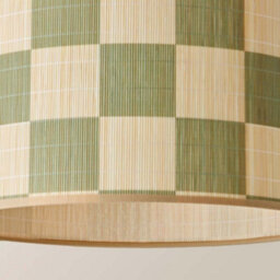 Valuelights Lori Green Checkerboard Bamboo Drum Ceiling Lamp Shade (D)30Cm - thumbnail 6